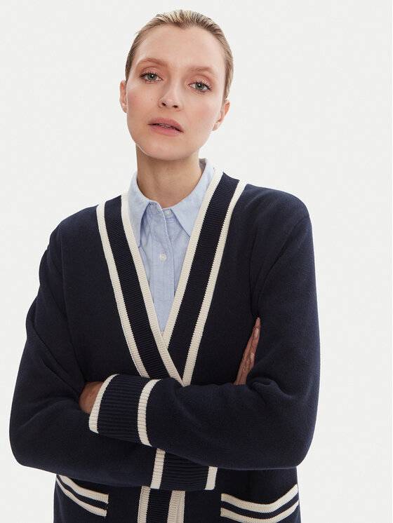 Gant Gant Kardigán 4805340 Sötétkék Relaxed Fit