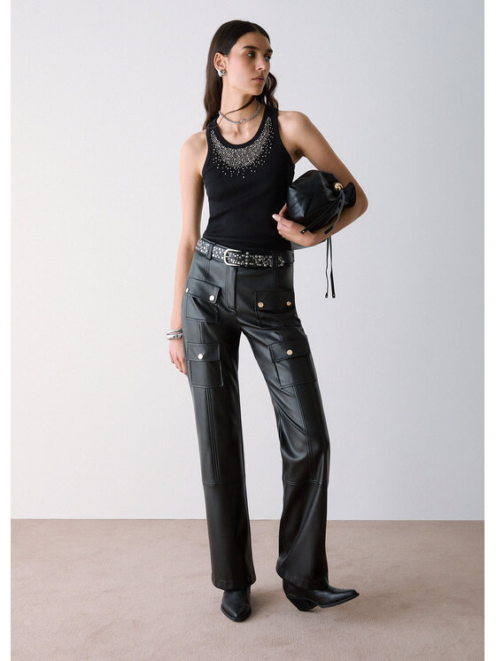 Liu Jo Liu Jo Pantaloni di tessuto CF6198E062422222 Nero Regular Fit