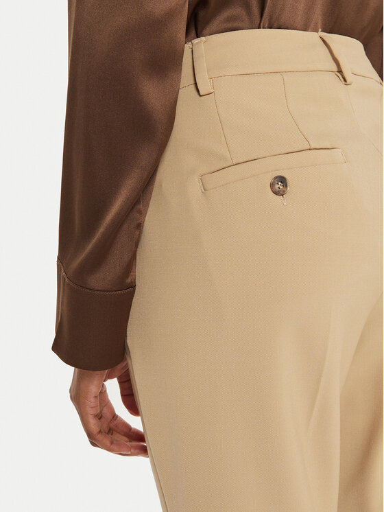 Weekend Max Mara Weekend Max Mara Medžiaginės kelnės Estasi 2425136032 Smėlio Straight Fit