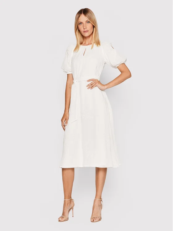 DKNY Kleid für den Alltag DD2BE308 Weiß Regular Fit