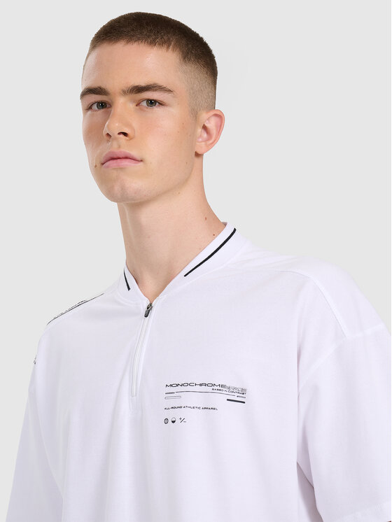 4F 4F Polo DUO DYNAMICS Biały Oversize