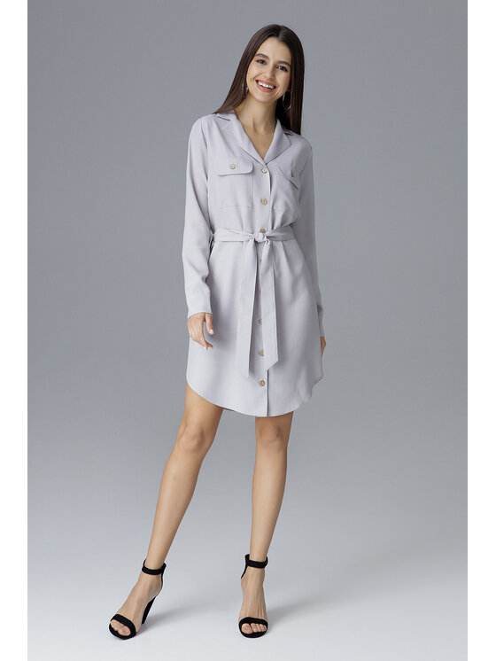 FIGL FIGL Šaty M630 Sivá Regular Fit