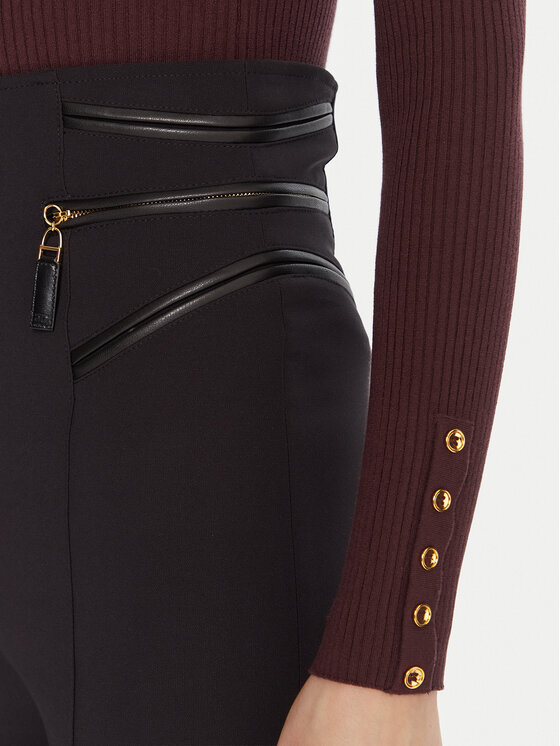Elisabetta Franchi Elisabetta Franchi Szövet nadrág PA-119-56E2-V440spodnie Fekete Regular Fit