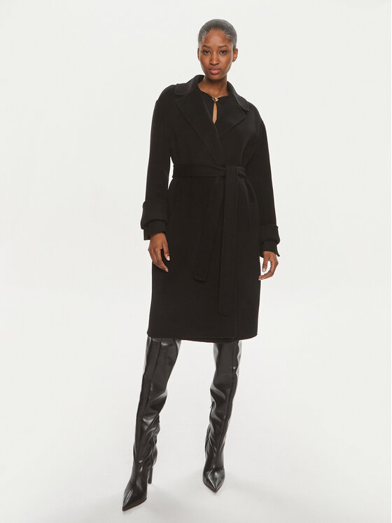 PINKO Pinko Palton de lână Editor 101686 Y27P Negru Regular Fit
