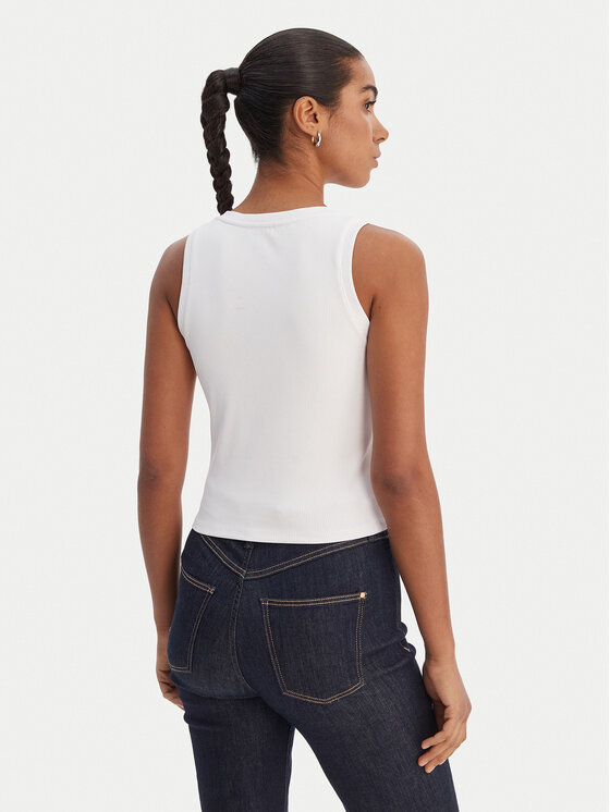 Fracomina Fracomina Top FP26ST2003J42701 Biały Slim Fit