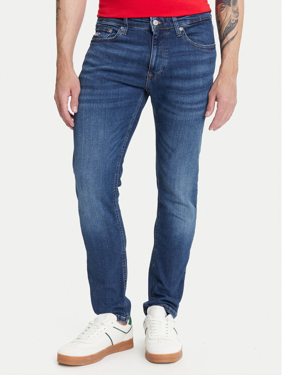 Tommy Jeans Jeansy Austin DM0DM21891 Granatowy Slim Fit