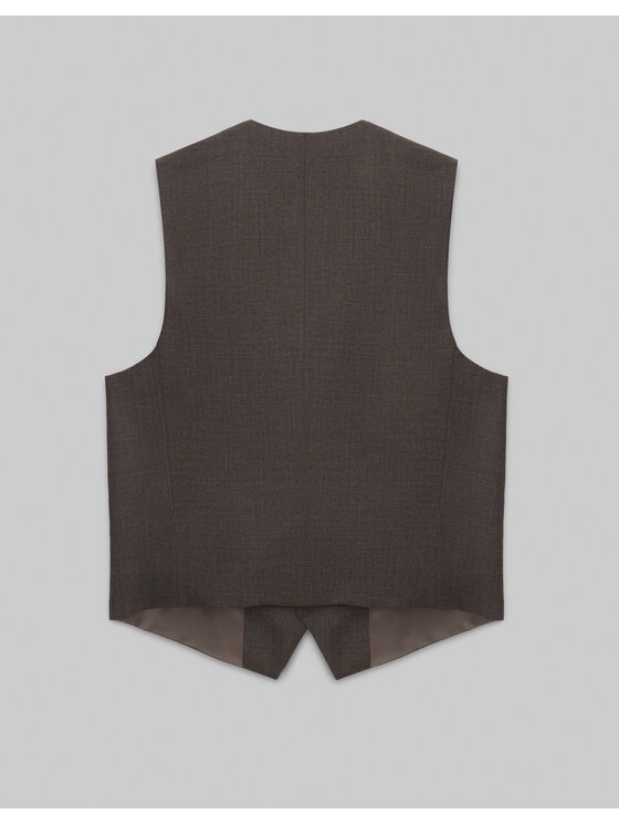 Borgio Borgio Kamizelka garniturowa Pertosa Brązowy Slim Fit