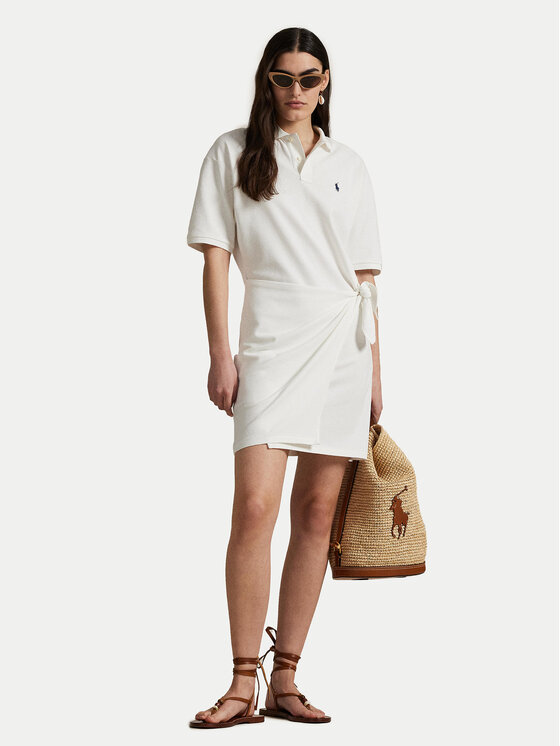 Polo Ralph Lauren Polo Ralph Lauren Rochie de zi 211A88516002 Alb Straight Fit