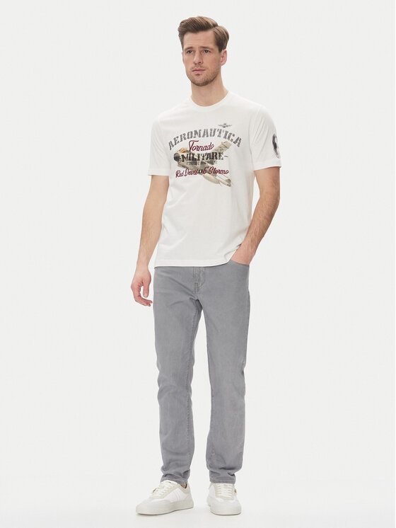 Aeronautica Militare Aeronautica Militare Marškinėliai 251TS2406J641 Balta Regular Fit
