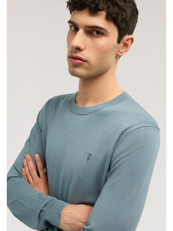 Trussardi Trussardi Sweter M0168000077N024 Turkusowy Regular Fit