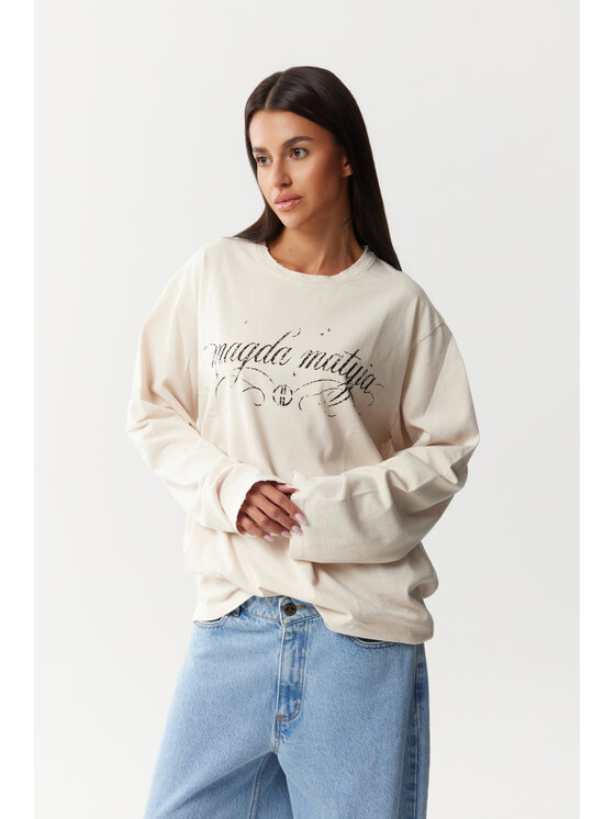 Magda Matyja Magda Matyja Bluzka ALEX LONGSLEEVE CREAM Beżowy Loose Fit