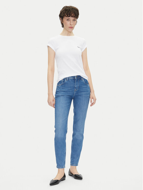 Pepe Jeans Pepe Jeans Majica PL506037 Bela Regular Fit