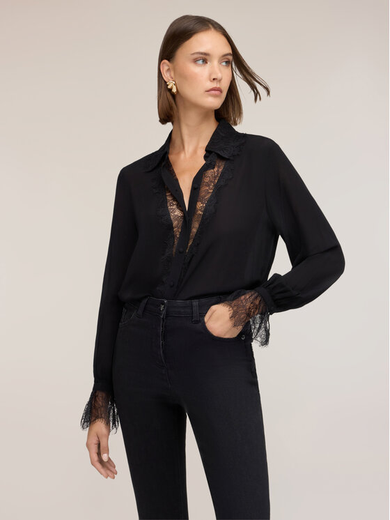 Motivi Motivi Koszula 5099Q001030N033 Czarny Regular Fit