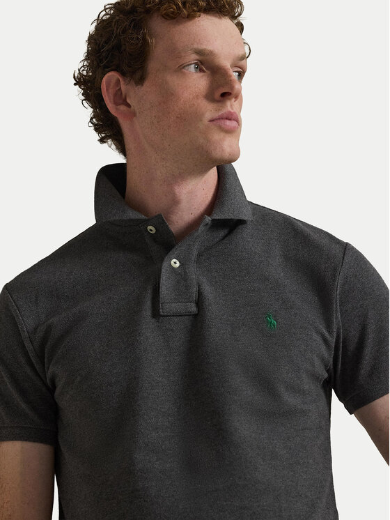 Polo Ralph Lauren Polo Ralph Lauren Тениска с яка и копчета 710795080008 Сив Slim Fit