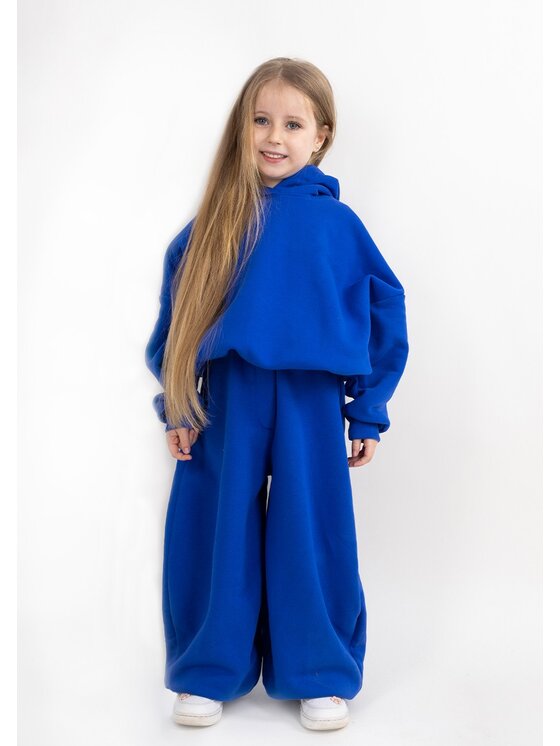 DKaren Sport DKaren Sport Komplet bluza i spodnie materiałowe DK-K-B27 Kids Niebieski Balloon Fit