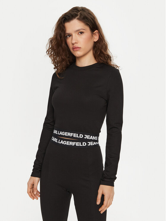 Karl Lagerfeld Jeans Karl Lagerfeld Jeans Bluse A1W17042 Schwarz Slim Fit