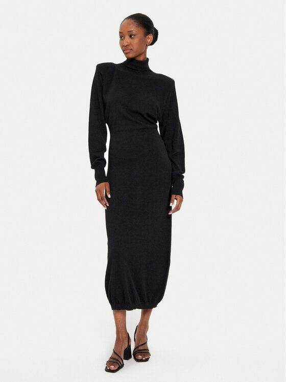 Kontatto Kontatto Rochie tricotată 3M0175 Negru Regular Fit
