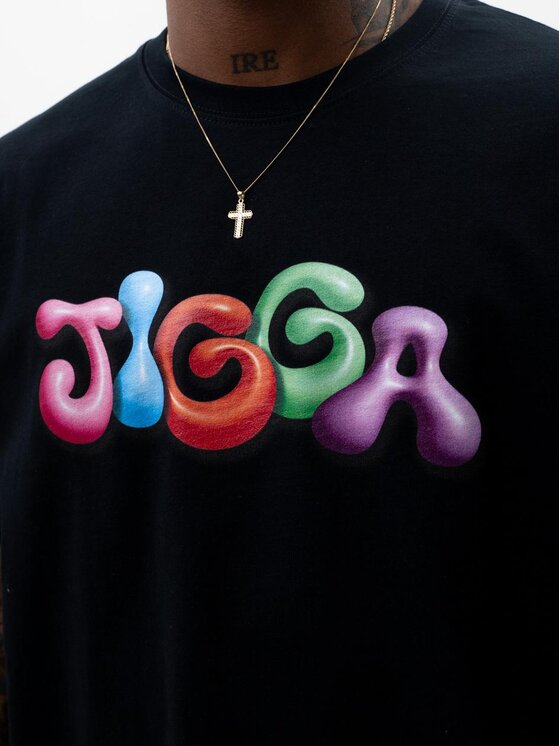 Jigga Wear Jigga Wear T-Shirt Koszulka Z Krótkim Rękawem Oversize Męska Czarna Jigga Wear Colorfull L Czarny Oversize