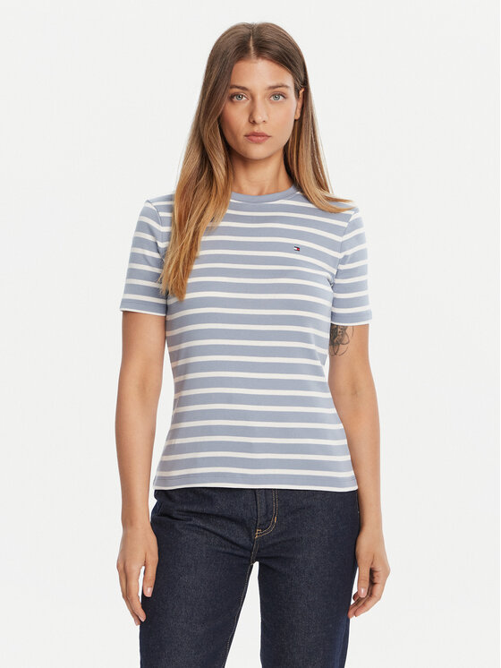 Tommy Hilfiger Tommy Hilfiger T-shirt New Cody WW0WW40587 Svijetloplava Slim Fit