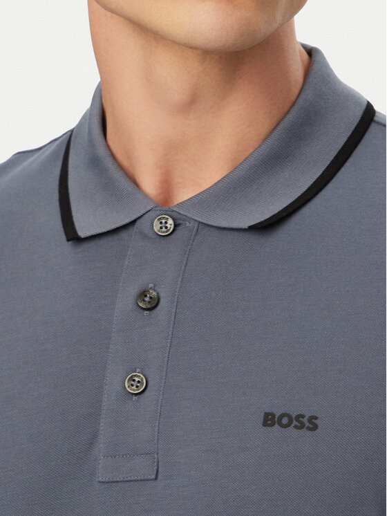 BOSS BOSS Тениска с яка и копчета Parlay 190 50494697 Син Regular Fit