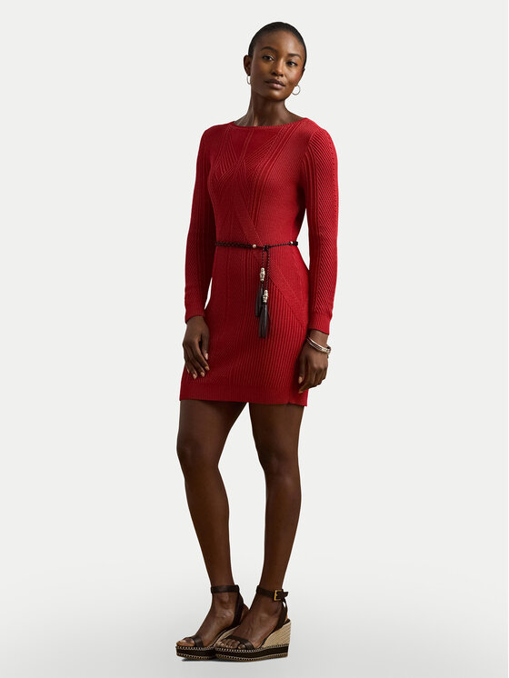 LAUREN RALPH LAUREN LAUREN RALPH LAUREN Kötött ruha 200971346001 Piros Slim Fit