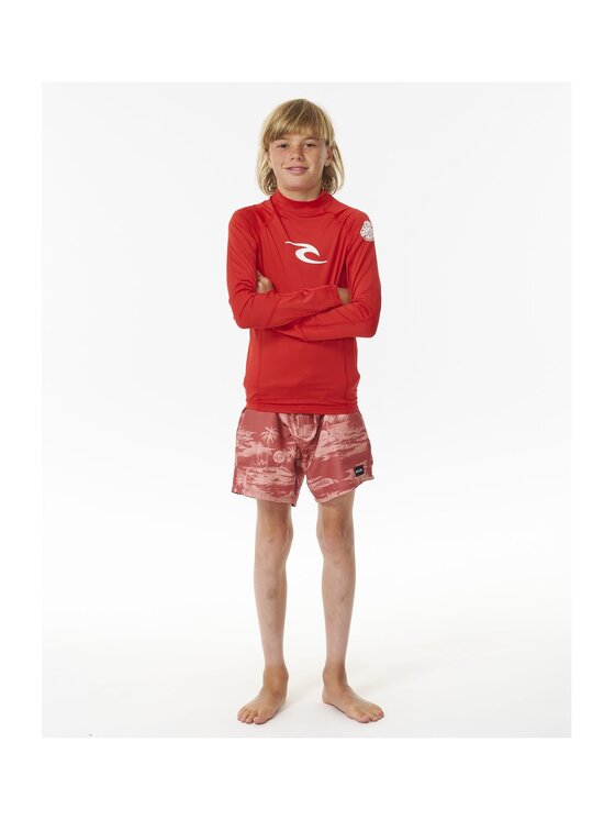 Rip Curl Rip Curl Koszulka do pływania Brand Wave Upf L/S-Boy Czerwony
