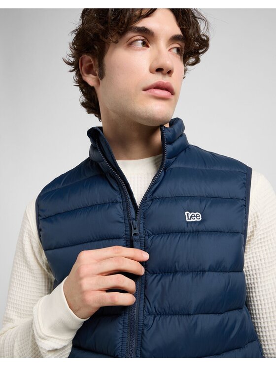 Lee Lee Giubbotto piumino STAND COLLAR PUFFER VEST Blu Regular Fit