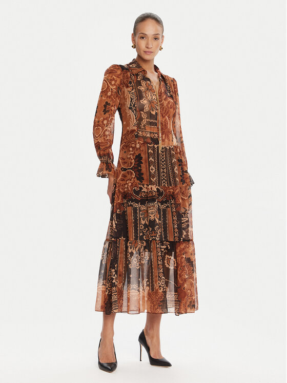 Rinascimento Rinascimento Abito da cocktail CFC0125465003 Marrone Regular Fit