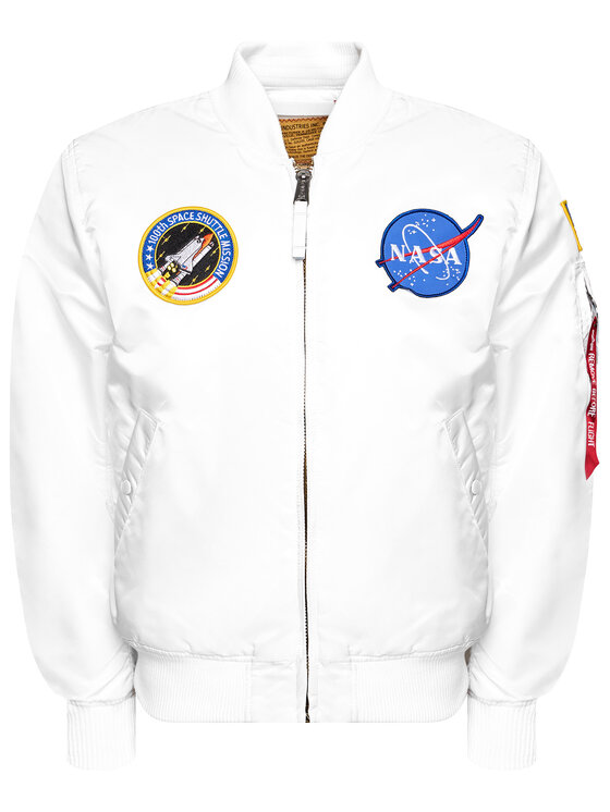 Alpha Industries Alpha Industries Kurtka bomber Ma-1 Vf Nasa 166107 Biały Regular Fit