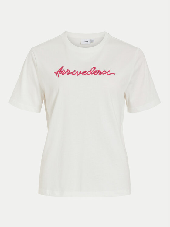 Vila Vila T-shirt Sybil 14097444 Bijela Regular Fit