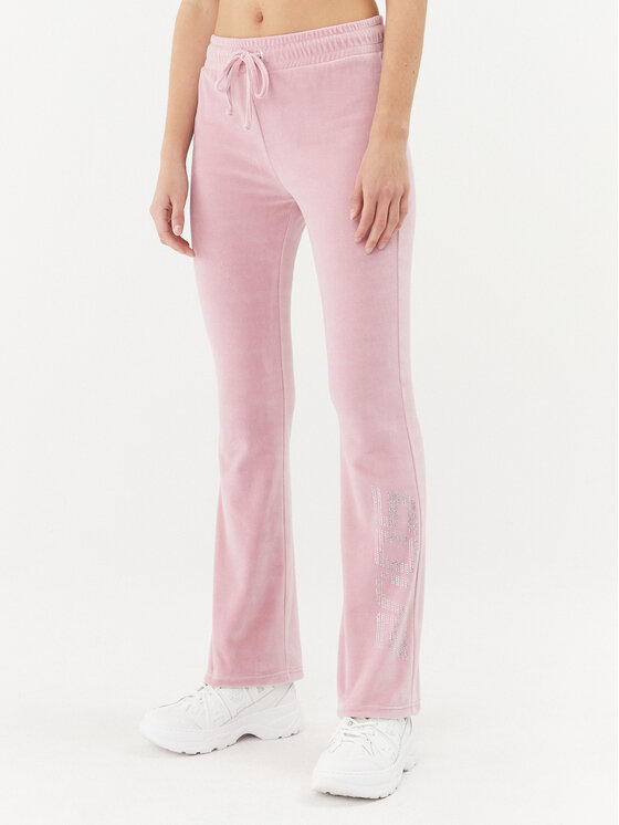 2005 Spodnji Del Trenirke Velour Sweats Roza Straight Fit