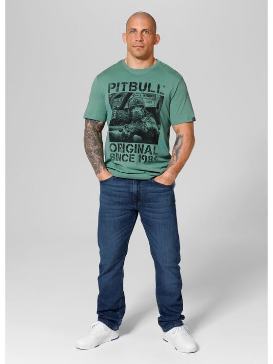 PITBULL PITBULL T-Shirt Koszulka Zielony Regular Fit