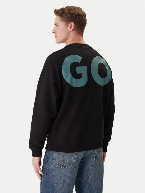 HUGO HUGO Mikina Nalfcrew 50552496 Černá Loose Fit