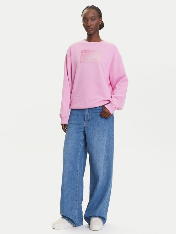Tommy Jeans Tommy Jeans Majica dugih rukava Gradient Flag DW0DW21396 Ružičasta Relaxed Fit
