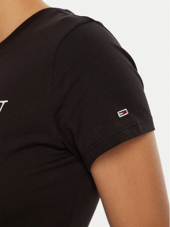 Tommy Jeans Tommy Jeans Tricou Essential DW0DW19447 Negru Slim Fit