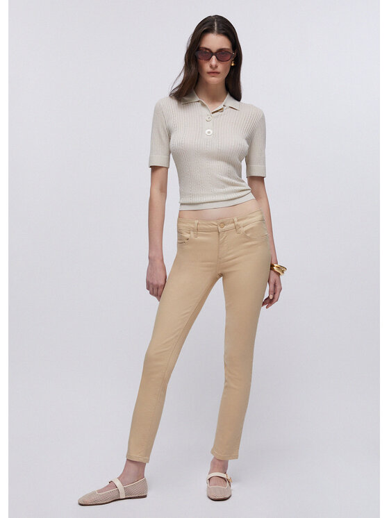 Liu Jo Liu Jo Spodnie materiałowe WA6404T367A41208 Beżowy Slim Fit