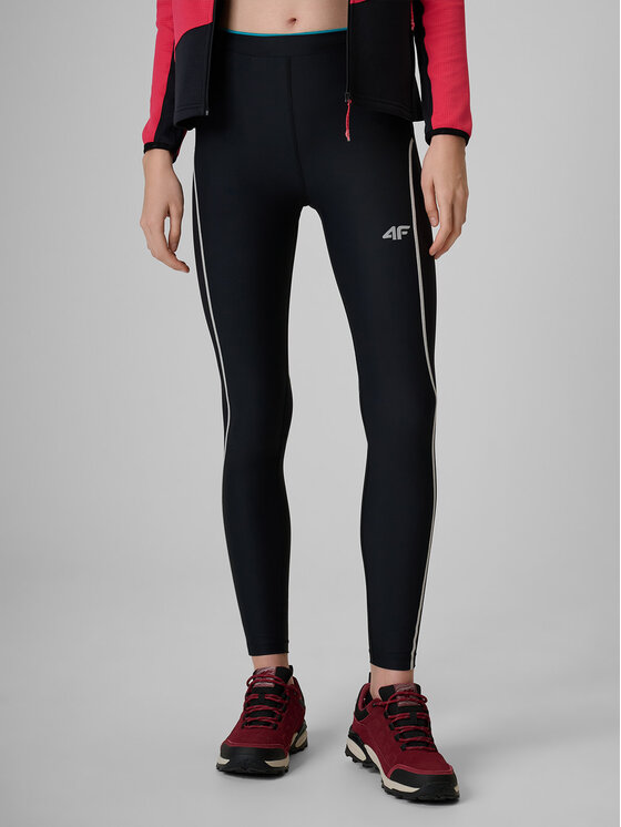 4F 4F Legginsy TREKKING Czarny Slim Fit