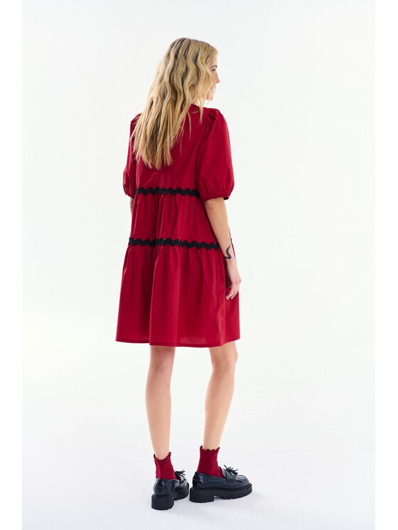 NAOKO NAOKO Sukienka codzienna Chili Pepper Czerwony Oversize