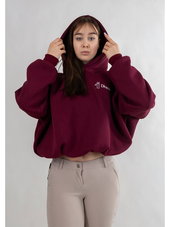 DKaren Sport DKaren Sport Bluza Eq27 Bordowy Classic Fit
