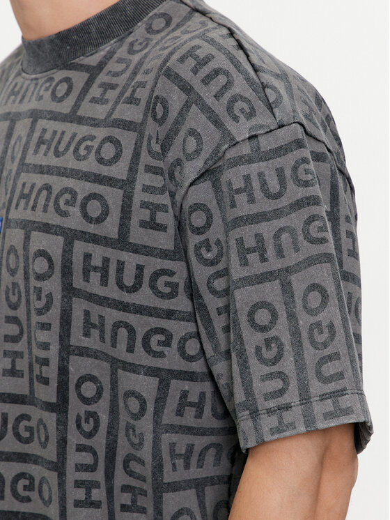 HUGO Hugo T-Shirt Nidane 50510552 Szary Relaxed Fit