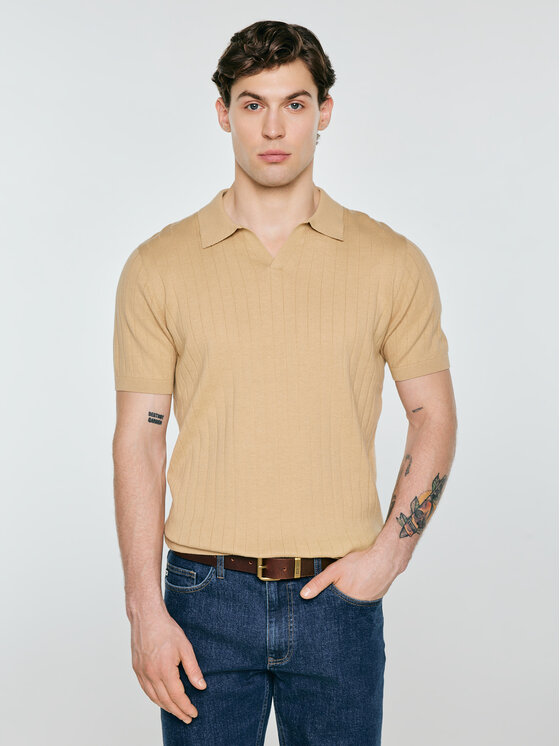 BIG STAR BIG STAR Sweter MATISONIS Beżowy Basic Fit