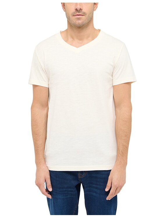 Mustang Mustang T-Shirt Style Amado Biały Regular Fit