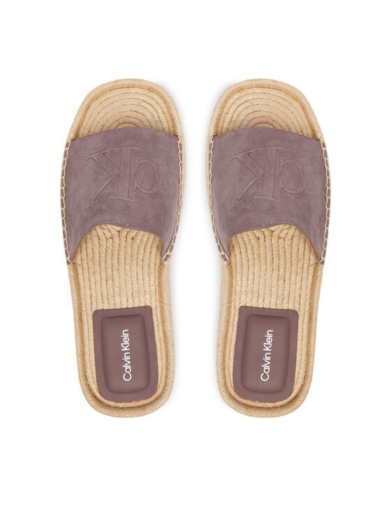 Calvin Klein Calvin Klein Espadrile Flatf Espa Mule Nub Mg HW0HW02890 Rjava