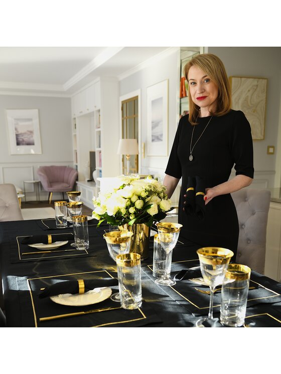 Roseberry Home Roseberry Home Podkładka na stół Royal Black Goldenline Czarny