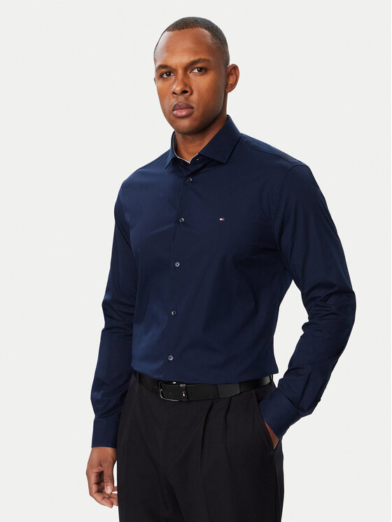 Tommy Hilfiger Tommy Hilfiger Krekls MW0MW44710 Tumši zils Slim Fit