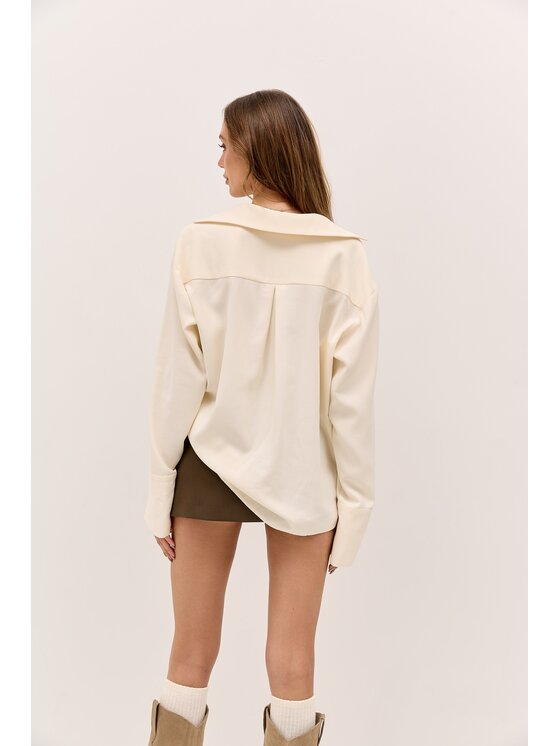 Hottie Hot Hottie Hot Camicia MOSSA Écru Oversize
