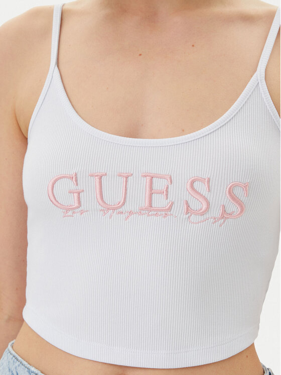 Guess Guess Τοπ V5GP16 K8RT2 Λευκό Regular Fit