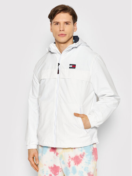 Tommy Jeans Pārejas jaka Chicago Windbreaker DM0DM13340 Balts Regular Fit