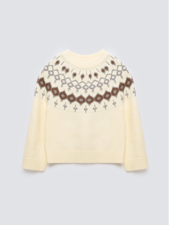 BIG STAR BIG STAR Sweter SKANDIA Kremowy Comfort Fit