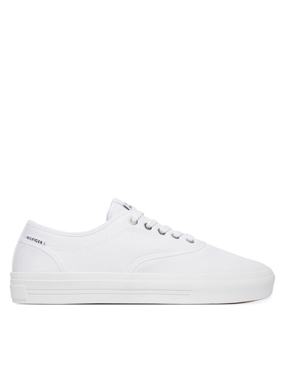 Tommy Hilfiger Teniși Th Vulc Cup Long Lace Canvas FM0FM05874 Alb